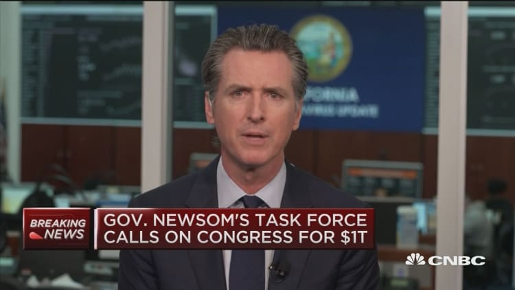 California Governor Gavin Newsom on federal aid and economic recovery