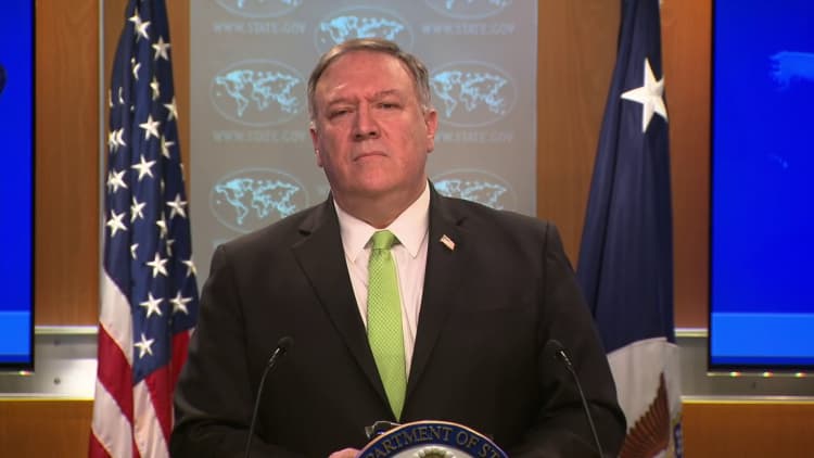 Secretary Mike Pompeo takes reporters' questions on Trump firing State Department IG at his request