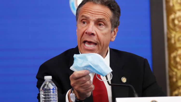 New York Gov. Andrew Cuomo says businesses may deny entry to people not wearing a face covering