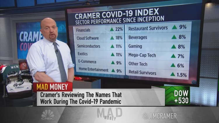 Jim Cramer reassesses his Covid-19 index: Wall Street is 'more confident' about an economic recovery