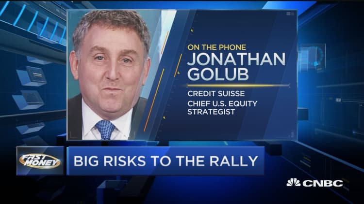 Credit Suisse's Jonathan Golub, talks big risks to stocks