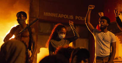 Images from protests in Minneapolis over death of George Floyd