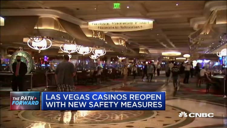 Las Vegas casinos reopen to gamblers with new safety measures in place
