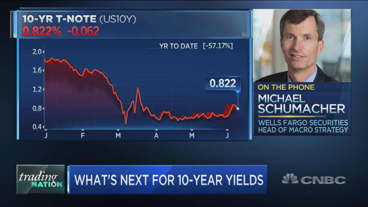 Ten-year Treasury yield will break out above 1%, Wells Fargo's Michael Schumacher predicts