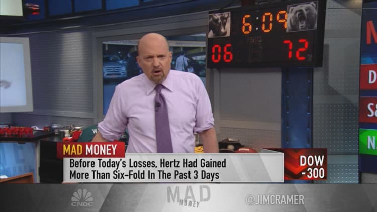 Jim Cramer: Investors need to understand risks of buying stock in bankrupt companies like Hertz