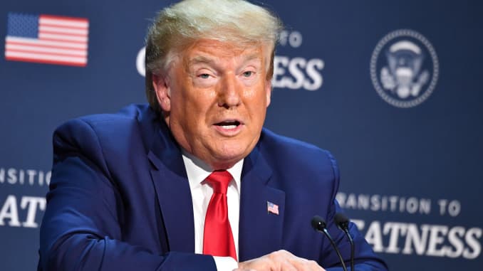 US President Donald Trump speaks during a roundtable with faith leaders and small business owners at Gateway Church Dallas Campus in Dallas, Texas, on June 11, 2020.