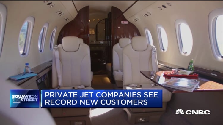 Private jet bookings soar as commercial flight demand creeps higher