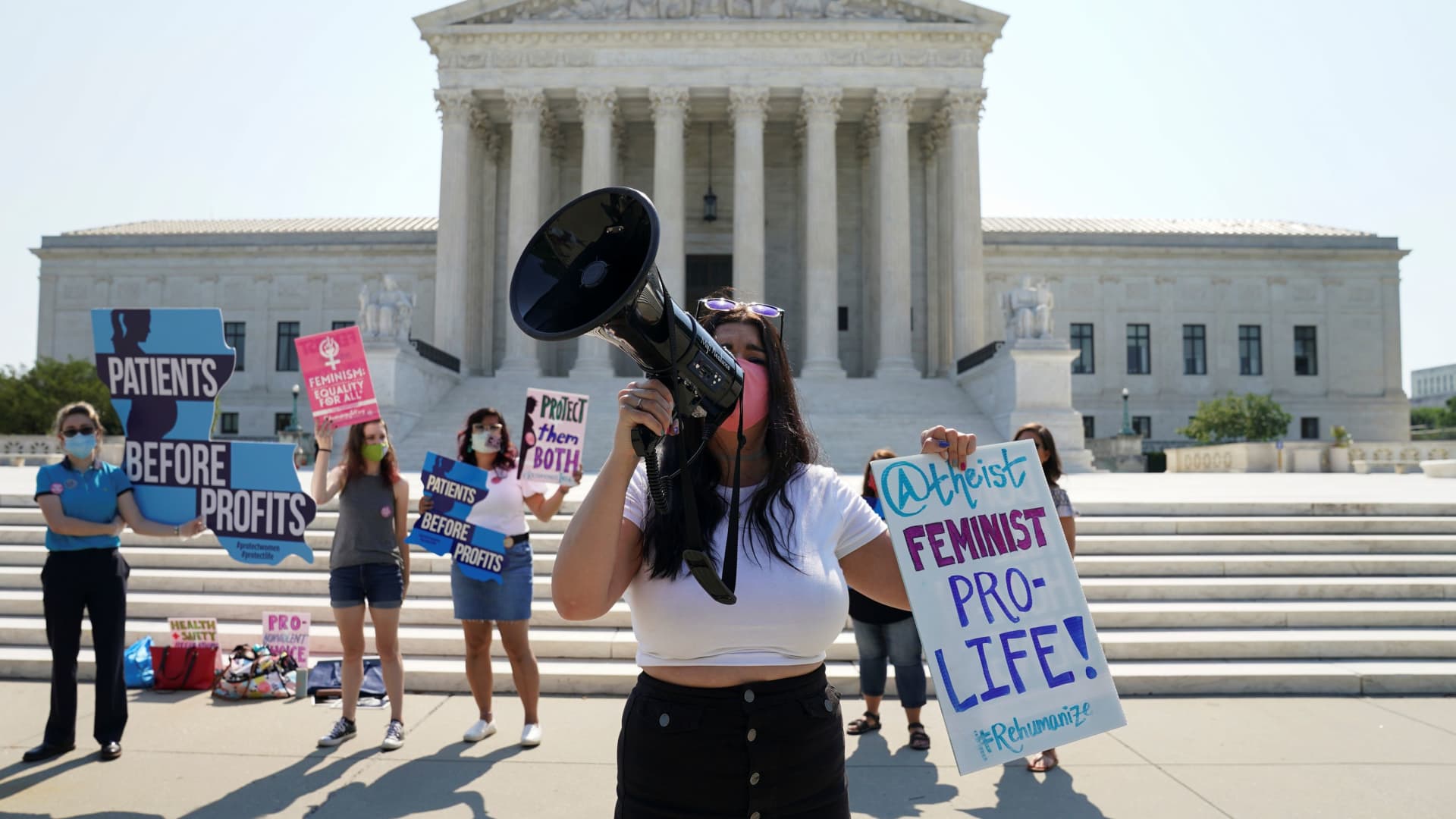 Several U.S. states immediately institute abortion bans following Roe ruling