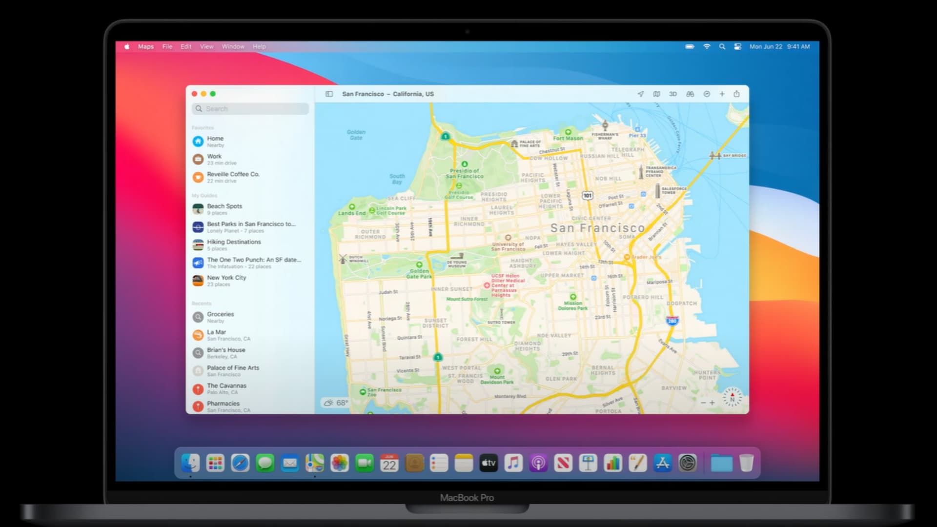 Apple Maps in macOS Big Sur.