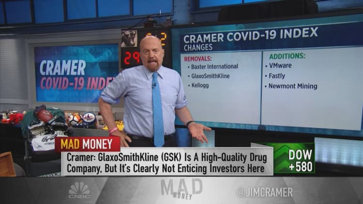 Jim Cramer swaps three stocks in the Cramer Covid-19 Index