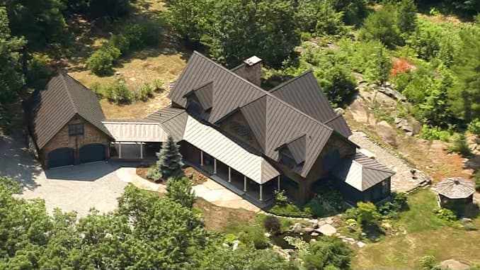 Aerial view of the home of Ghislaine Maxwell in Bradford, New Hampshire.