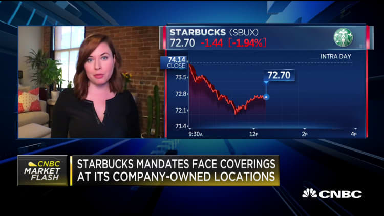 Starbucks mandates face coverings at its company-owned locations