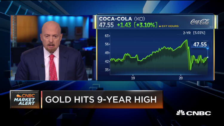 Jim Cramer says he's unsure if Coca-Cola stock can stay higher for long