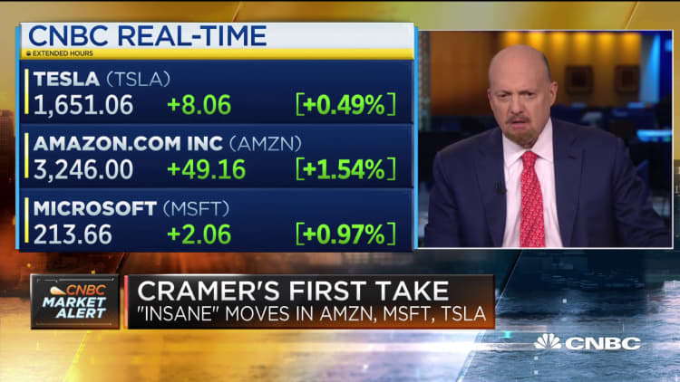 'These moves are crazy'—Jim Cramer on Monday's Big Tech rally