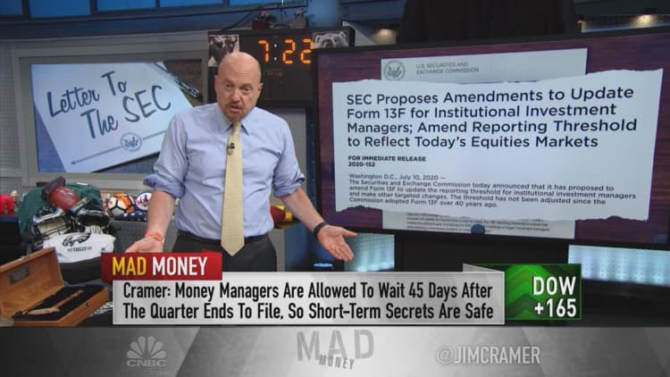 SEC's proposed rule change for institutional disclosures would hurt retail investors, Cramer says