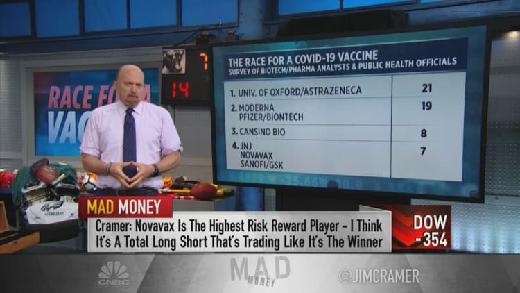 Jim Cramer says Johnson & Johnson has the best stock of companies developing coronavirus vaccine