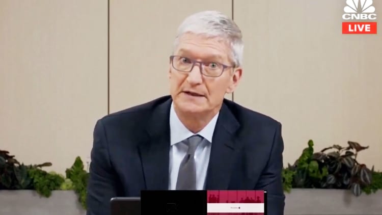 Apple CEO Tim Cook delivers his opening statement to Congress