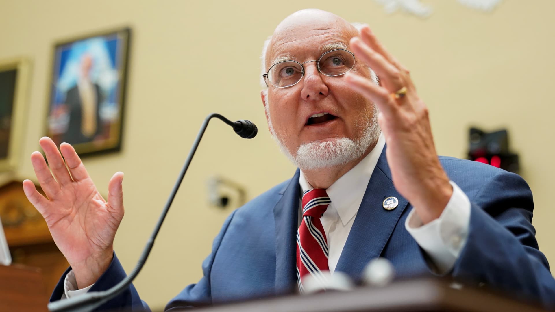 Robert Redfield, director of the Centers for Disease Control and Prevention (CDC), speaks during a House Select Subcommittee on the Coronavirus Crisis hearing in Washington, D.C., July 31, 2020.