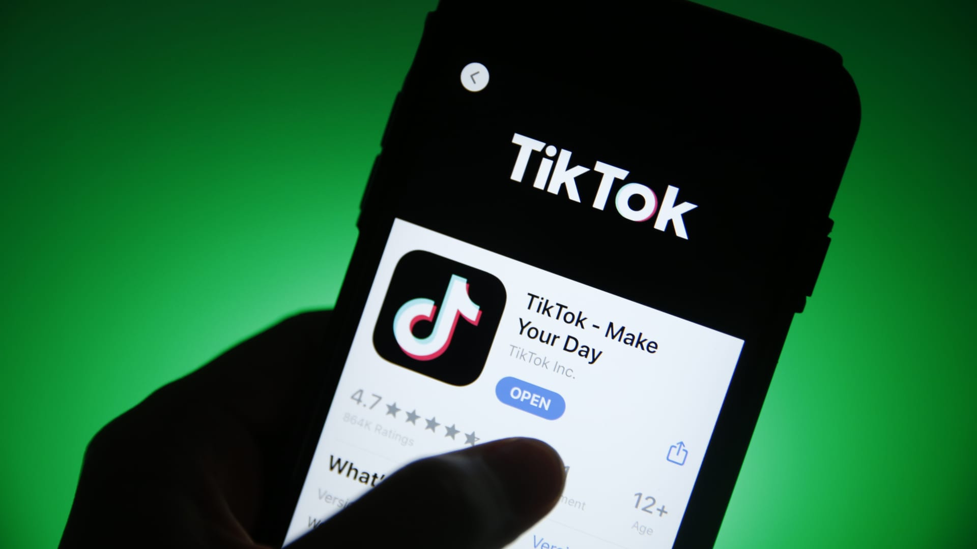 The TikTok app is displayed in the app store in this arranged photograph in London, on Monday, Aug. 3, 2020.