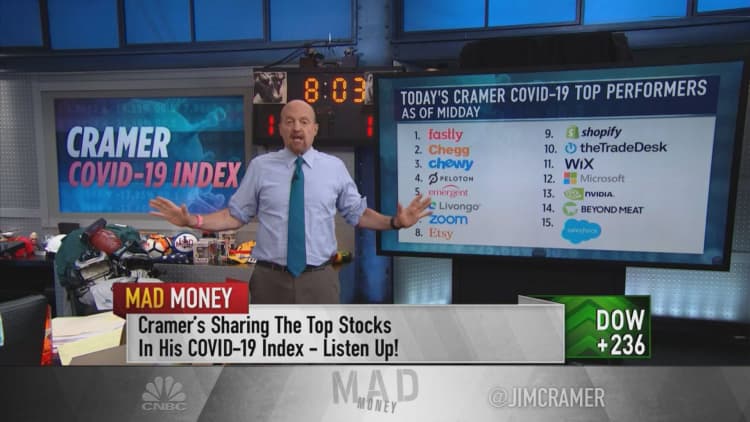 Buy Cramer Covid-19 Index stocks when we're 'losing' pandemic war, Cramer says