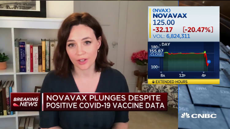 Novavax shares plunge after-hours despite positive Covid-19 vaccine data