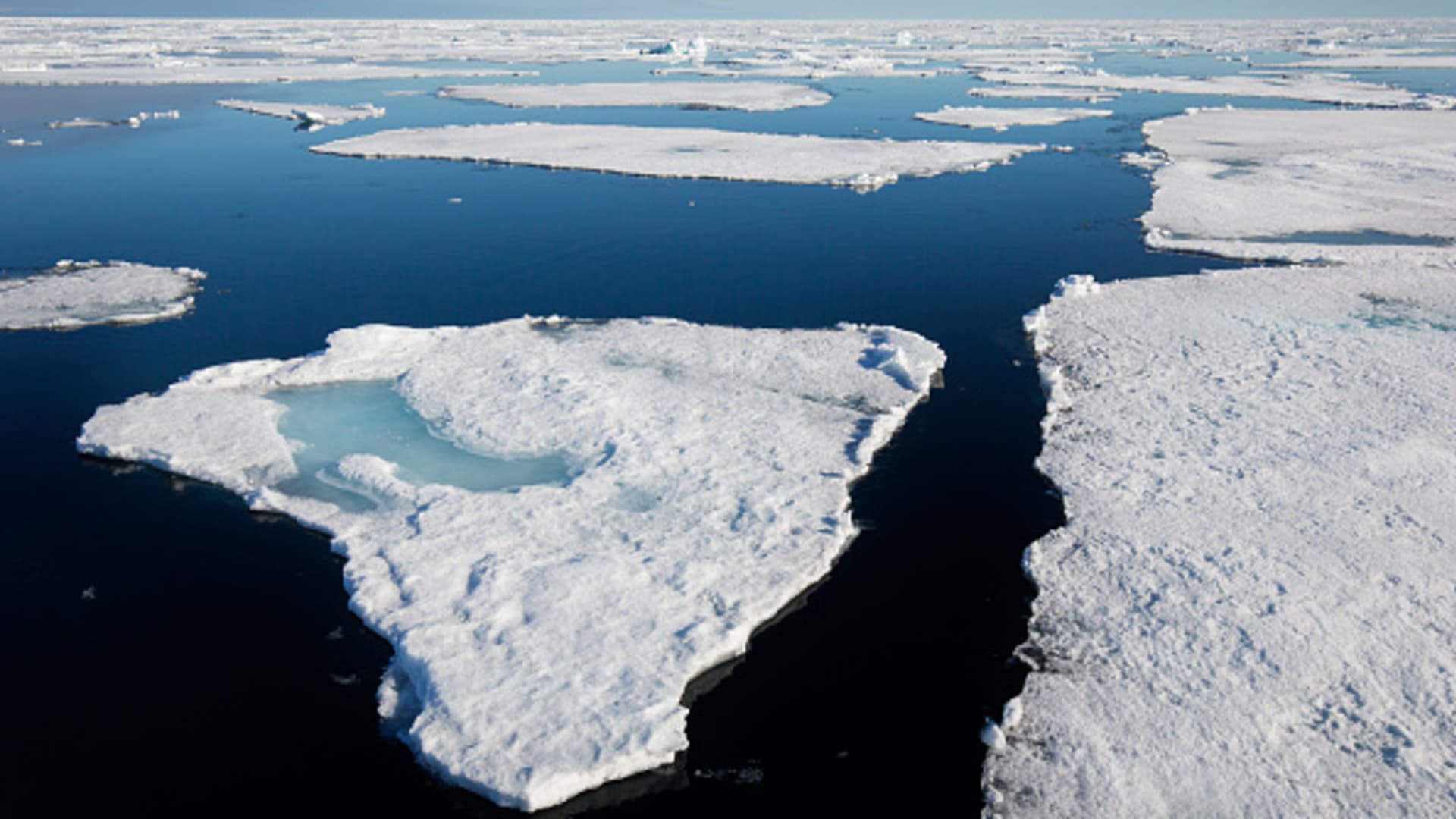 Drift ice - ice flows in the Arctic Ocean, Nordaustlandet, North East Land, Norway.