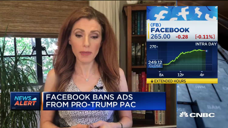 Facebook bans ads from a pro-Trump PAC