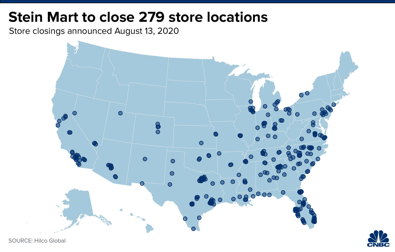 Map: Bankrupted Stein Mart is closing 279 stores. Here's a list