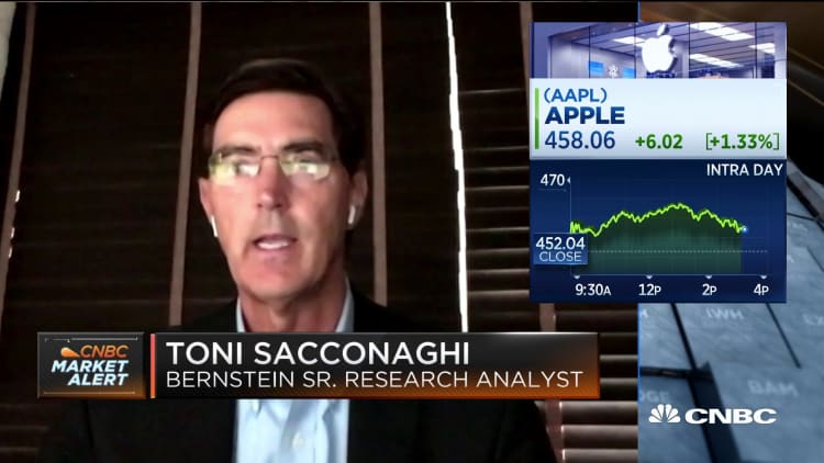 Toni Sacconaghi on Apple's stock as it hits an all-time high