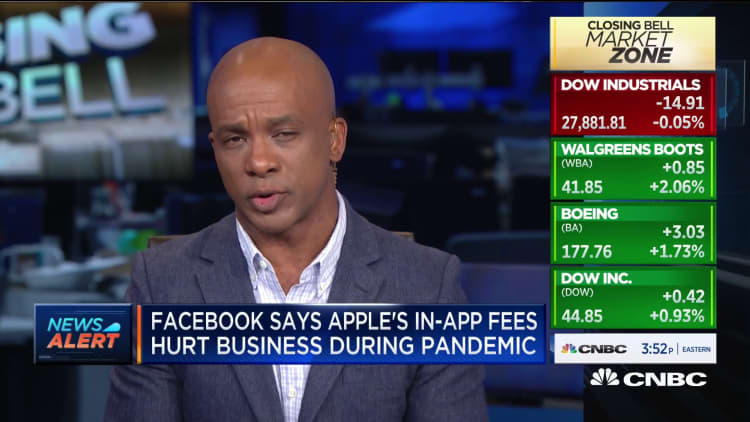 Facebook claims Apple's in-app fees hurt businesses during the pandemic
