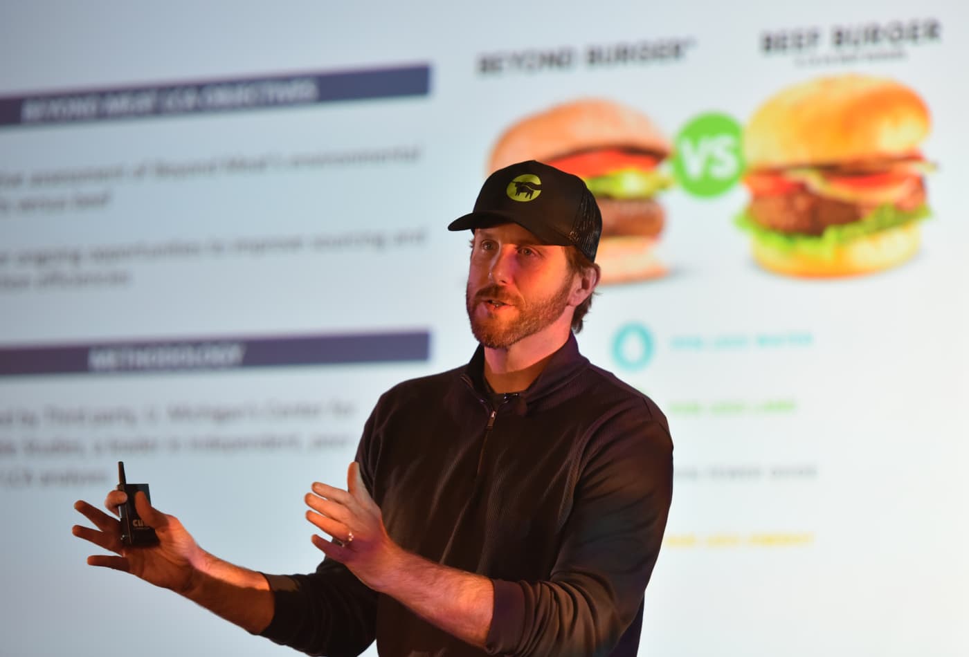 Ethan Brown CEO of Beyond Meat talks during the Unlocking the Future of Protein Speaker Series at the Wellness Your Way Festival at the Colorado Convention Center on August 17, 2019 in Denver, Colorado.