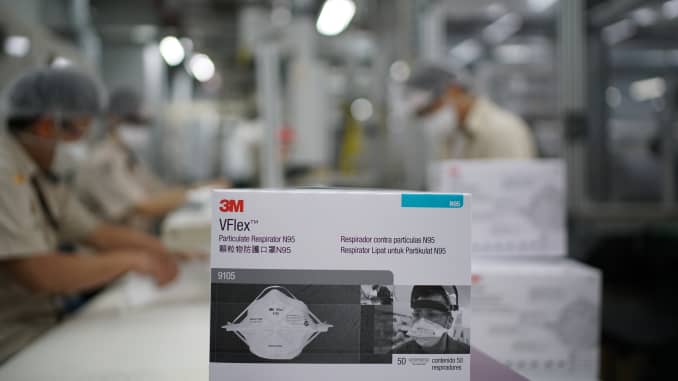 At the onset of the coronavirus pandemic, production of N95 respirators was ramped up to 24/7 at 3M's global manufacturing centers.