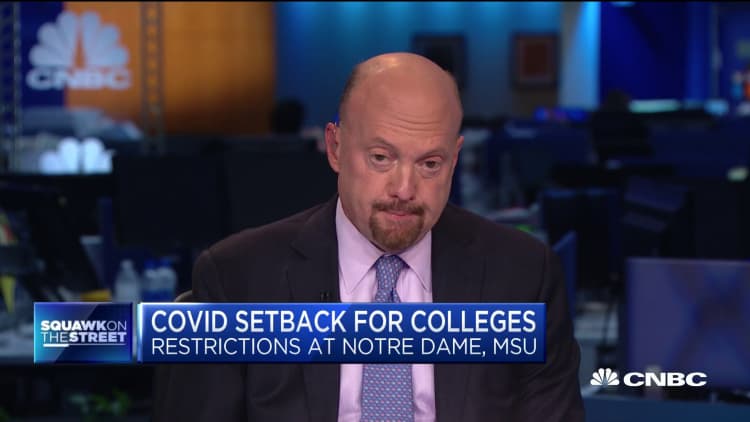 Jim Cramer on colleges rolling back reopenings due to coronavirus outbreaks