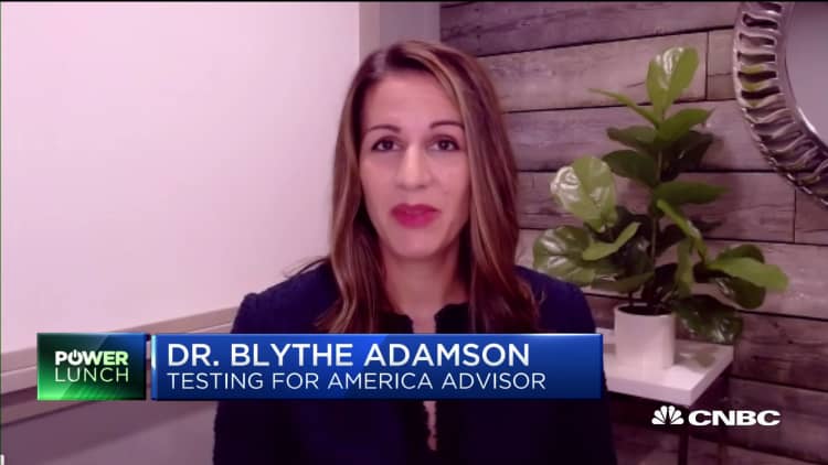 Dr. Blythe Adamson says frequent testing is the only way to safely reopen colleges
