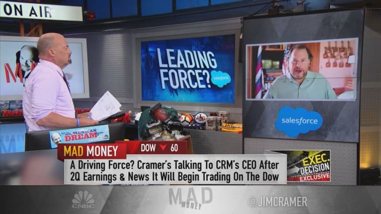 Salesforce Marc Benioff talks stakeholder capitalism, joining the Dow Jones index