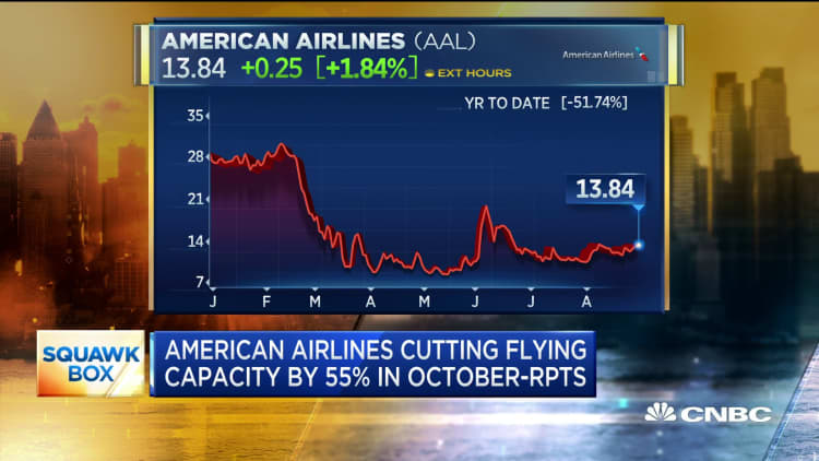 American Airlines to cut flying capacity by 55% in October: Report
