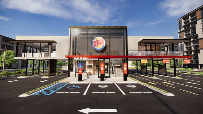 A rendering of Burger King's Next Level restaurant design