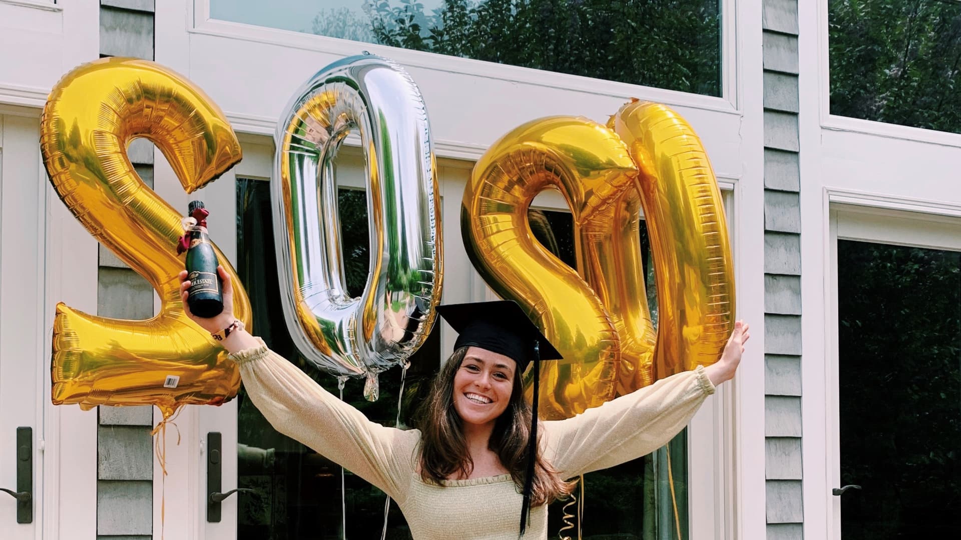 Emily McCarthy celebrated her college graduation at home with family and close friends after being sent home from Boston College in late March due to the coronavirus pandemic.