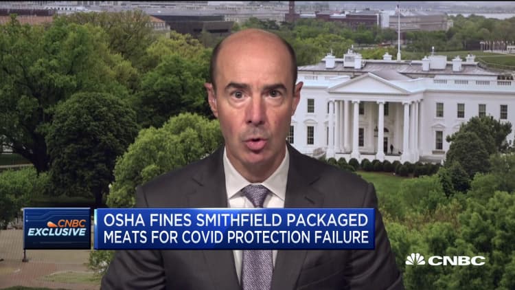 OSHA fines Smithfield packaged meats for failing to protect its workers from Covid-19