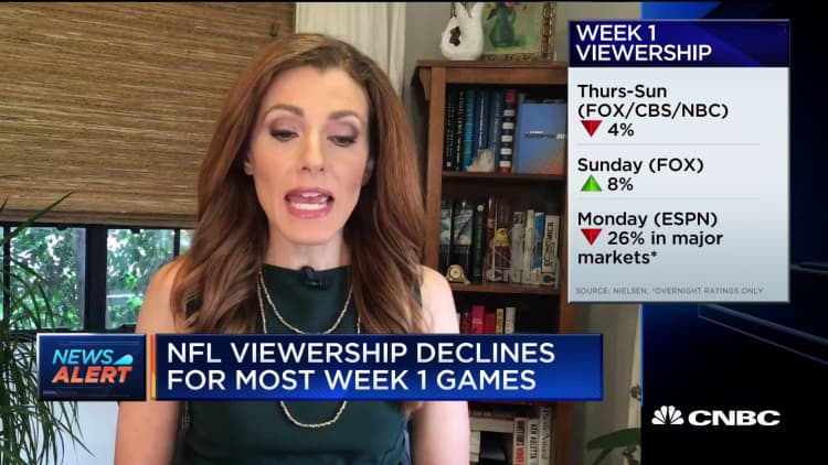 NFL viewership declines for week 1 games