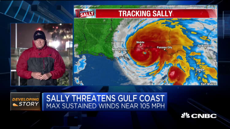 Hurricane Sally creeps toward the Gulf Coast as Category 2 storm