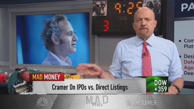 Jim Cramer breaks down Palantir's upcoming direct listing, says he would buy stock at right price