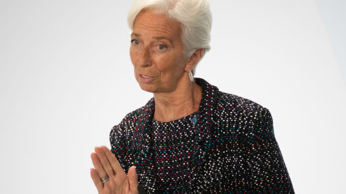 La presidenta del Banco Central Europeo, Christine Lagarde, en una conferencia de prensa.