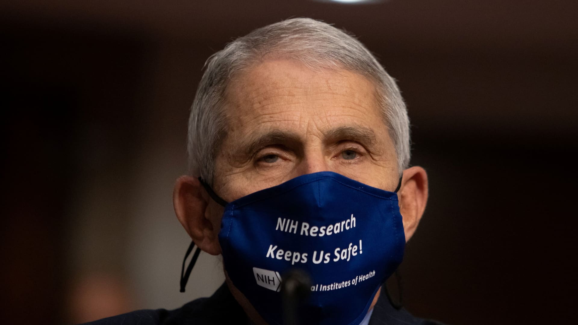 Anthony Fauci, MD, Director, National Institute of Allergy and Infectious Diseases, National Institutes of Health, looks on before testifying at a U.S. Senate Senate Health, Education, Labor, and Pensions Committee Hearing to examine COVID-19, focusing on an update on the federal response at the U.S. Capitol Washington, D.C., U.S., September 23, 2020.
