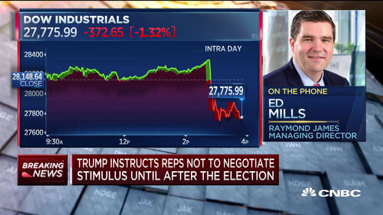Trump stopped stimulus talks because passing it would hurt his re-election campaign: Raymond James's Ed Mills