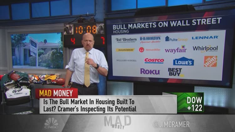 Cramer breaks down the runs in housing, work-from-home and cloud stocks