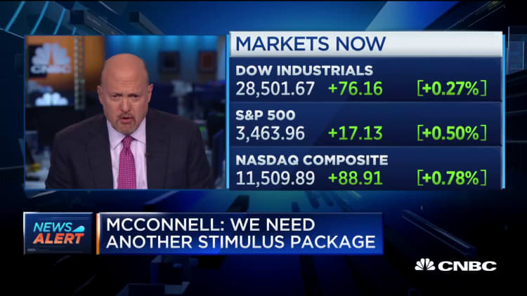 Jim Cramer says the stock market does not reflect Americans' need for more coronavirus stimulus