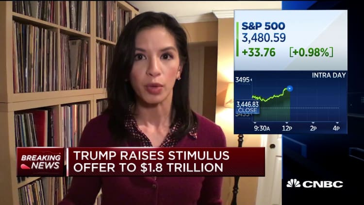 Trump raises stimulus offer to $1.8 trillion