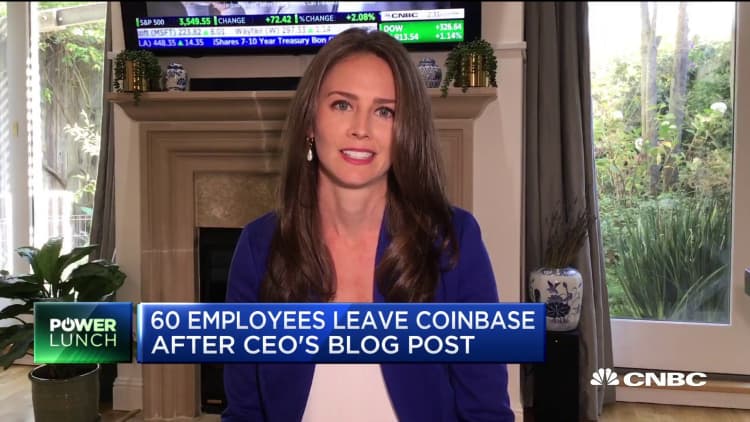 Coinbase is losing about 5 percent of its workforce after CEO's stance on politics in the office