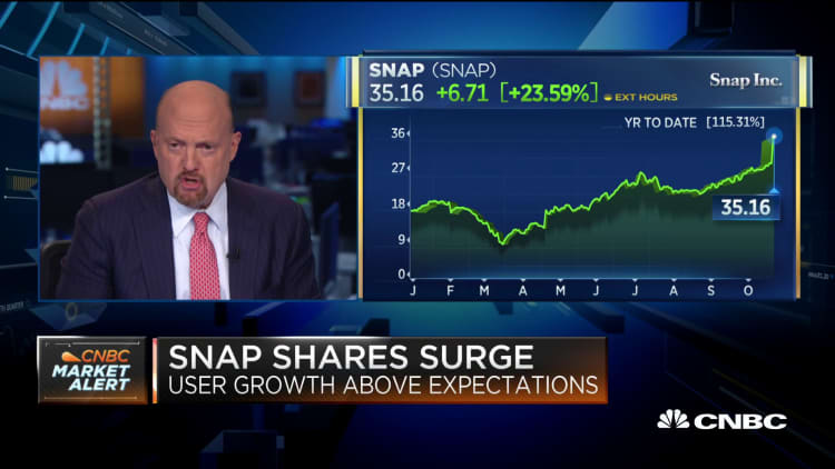 Jim Cramer on SNAP's surprise Q3 earnings beat